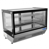 Atosa - Refrigerated Display Case with 2 Doors and  Shelves, 35x22x26 Countertop Stainless Steel, ea