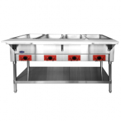 Atosa - Electric Steam Table with 4 Wells, 58x29.5x33.5 Stainless Steel, each