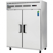 Everest - Upright Reach-In Freezer, 2 Solid Swing Doors, 59x31.625x74.25 Stainless Steel Top Mount,