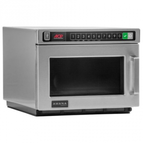 Amana - Microwave Oven, Commercial Heavy Duty, 1200 W 0.6 cu ft Capacity with Push Button Controls,