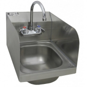 GSW - Hand Sink, Wall Mount with Welded Splash Guards, 15.25x15.75 Stainless Steel with 7.75&quot; Backsp