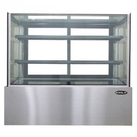 Kool-It - Bakery Display Case, Tempered Glass Sides and Rear Removable Sliding Glass Doors, 2 Adjust