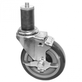 GSW - Caster with Rubber Stem and Side Brake, 6&quot; Wheel