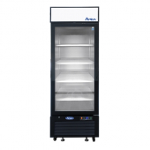 Atosa - Merchandiser Cooler, 1 Glass Door with 4 Shelves and 2&quot; Castors, 19.4 Cu Ft, 27x31.5x81.2 Bl