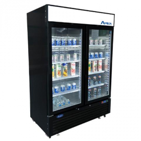 Atosa - Merchandiser Cooler, 2 Glass Doors with 8 Shelves and 2&quot; Castors, 43. Cu Ft, 54.4x31.5x81.2