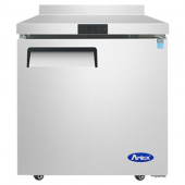 Atosa - Worktop Freezer with Backsplash, 1 Solid Door with 1 Shelf and 4 Castors, 7.2 Cu. Ft. Capaci