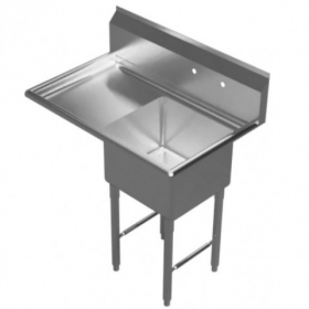 GSW - Sink with 1 Compartment and 1 Left 18" Drain Board, Bowl Size 18x18x12 Stainless Steel, each