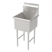 GSW - Prep Sink with 1 Compartment and No Drain Board, Bowl Size 18x18x13 Stainless Steel, each