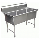 GSW - Sink with 2 Compartments and No Drain Board, 18x18x12 Bowl, Stainless Steel, each