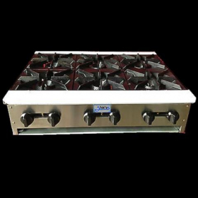 Stratus - Hot Plate, Heavy Duty 36&quot; with 6 Burners, 36x29x10, Total BTU 156,000
