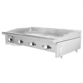 Bake Tech - Radiance Griddle with Manual Control 4 Burners, 48x30.5x12.5 Stainless Steel, 88,000 BTU