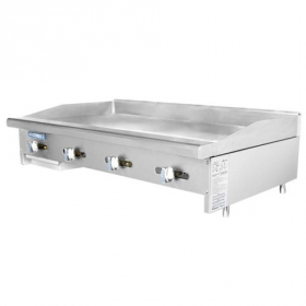 Bake Tech - Radiance Griddle with Manual Control 4 Burners, 48x30.5x12.5 Stainless Steel, 88,000 BTU