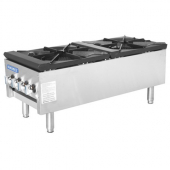 Turbo Air - German Knife Radiance Stock Pot Range, 18x41.5x18 with 2 Burners, 21x18 Cast Iron Grates