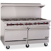 Therma-Tek - Gas Range with 24&quot; Thermostatic Griddle, 6 Open Burners and 2 Ovens, 57.5x60x33