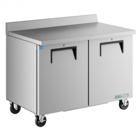 True - Worktop Refrigerator with 3.6&quot; Backsplash, 2 Doors and 4 Shelves, 48.375x31.125x39.5 Stainles