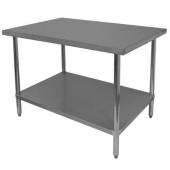 GSW - Work Table, Commercial 24x36x35 Stainless Steel Top with Galvanized Undershelf, each