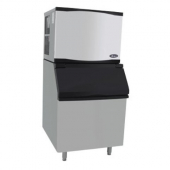 Atosa - Ice Machine, 450 Lb Half-Diced Cube, 30.2x24.45x21.7 Stainless Steel with Plastic Bin Door,