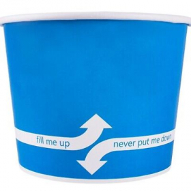 Karat - Hot/Cold Paper Food Container, 16 oz Blue, 1000 count