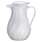 Winco - Beverage Server, 42 oz White Swirl Pattern, Push Button Insulated, each