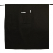 Winco - Apron, Bistro-Length, 31x29.5 Black Cotton-Poly Blend