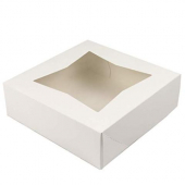 Cake/Bakery Box with Window Top, 8x8x2.5 White, 200 count
