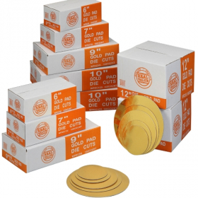 Cake Circle, 6" Die Cut Gold/White, 100 count