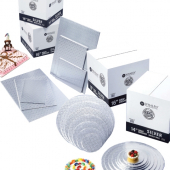 Cake Circle Wrap Around, 12&quot; Silver Double Wall, 50 count