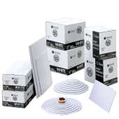 Cake Circle Wrap Around, 14&quot; White Double Wall, 50 count