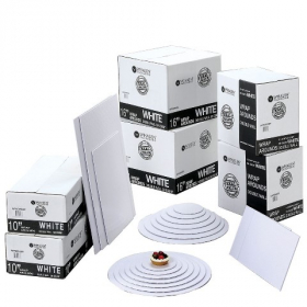 Cake Circle Wrap Around, 14&quot; White Double Wall, 50 count