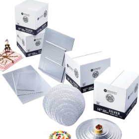 Cake Circle Wrap Around, 6&quot; Silver Double Wall