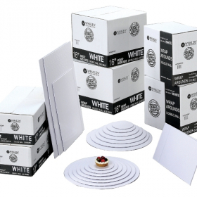 Cake Circle Wrap Around, 8&quot; White Double Wall, 50 count