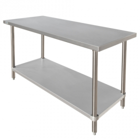 GSW - Work Table, Commercial 18x48x35 Stainless Steel Top with Galvanized Undershelf, each
