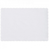 Hoffmaster - Placemat, 10x14 Knurl Embossed White Scalloped Paper, 1000 count