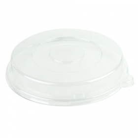 Yocup - Flat Top Dome Lid with No Hole, Fits 24-40 oz Compostable Round Bowls, Clear PET, 300 count