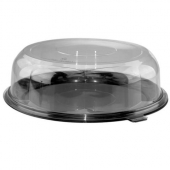 Pactiv - Lazy Susan Container, 12&quot; Black Plastic Base with 3.5&quot; Clear Plastic Rose Dome Lid