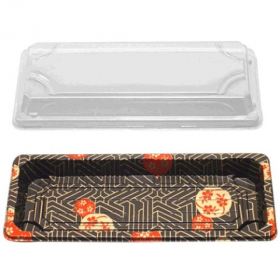 Sushi Tray and Lid Combo, 8.5x3.5x.71, 500 count