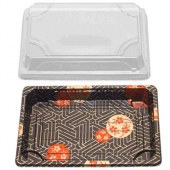 Sushi Tray and Lid Combo, 6.5x4.5x.67, 500 count