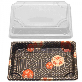 Sushi Tray and Lid Combo, 6.5x4.5x.67, 500 count