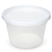 Deli Container/Lid, 16 oz Clear Plastic, 4.55x3.05