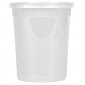 Pactiv/Newspring - Deli Container Combo, 32 oz Round Translucent Plastic, 240 count