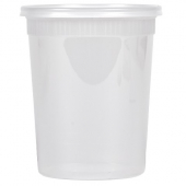 Deli Container/Lid, 32 oz Clear Plastic, 4.55x5.55