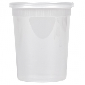 Pactiv/Newspring - Deli Container Combo, 32 oz Round Translucent Plastic, 240 count