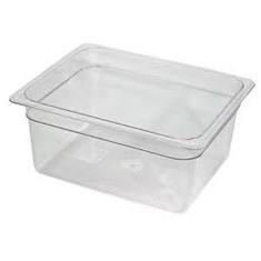 Winco - Food Pan, 1/2 Size Clear PC Plastic, 5.5&quot; Deep