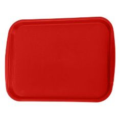 Vollrath - Traex Premium Fast Food Tray, 12x16 Red Plastic