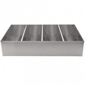 Winco - Cutlery Bin, 4-Compartment Stainless Steel