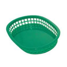 Tablecraft - Basket, Oval, Green Plastic, 9.3x6x1.87