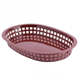 Tablecraft - Basket, Brown Oval Plastic, 10.5x7x1.5