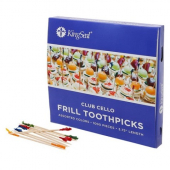 Frilled Club Toothpicks, 4 Assorted Colors, 4&quot;