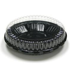 Pie Container with Combo 1.5&quot; Dome Clear Lid, 9&quot; Black Base