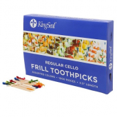 Frilled Toothpicks, 4 Assorted Colors, 3&quot;